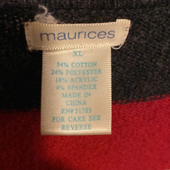 Maurice’s striped sweater. Has a lot of stretch and fits snuggly. - Picture 4 of 7